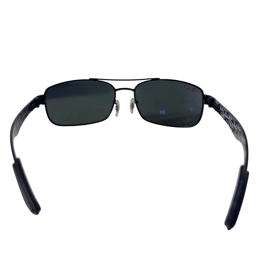 Ray-Ban RB 8316 002/N5 62-18 135 3P Polarized Sunglasses Black Metal Rectangle